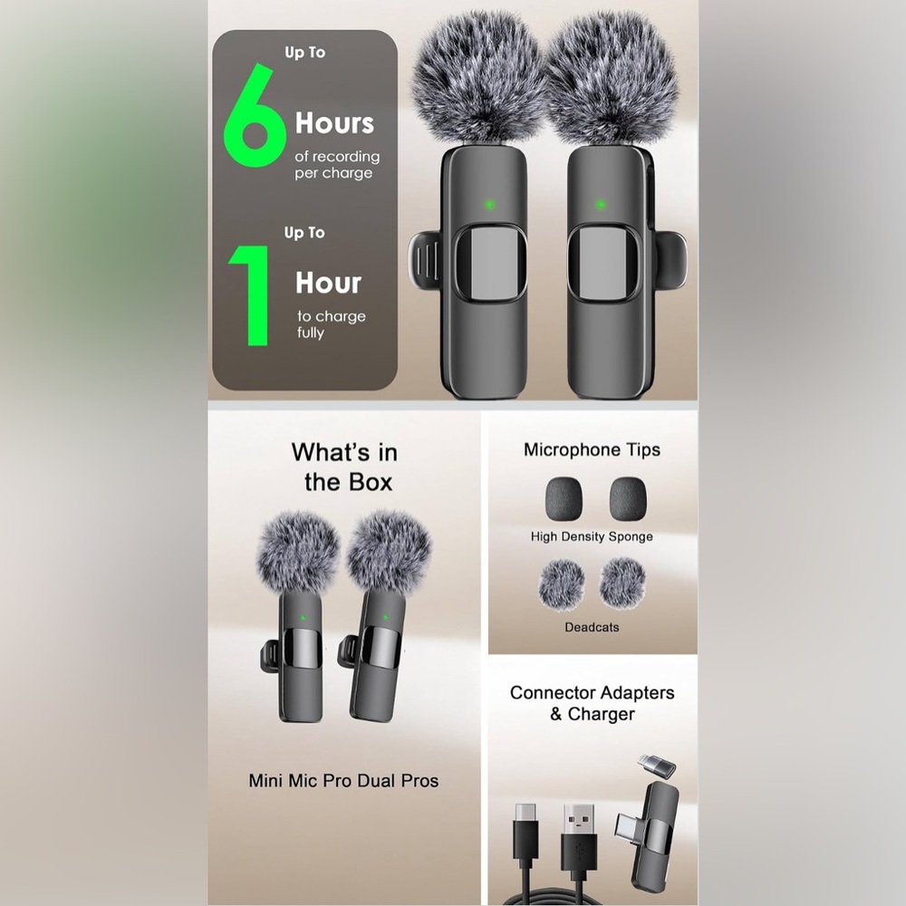 Mini Mic Pro Dual Pros with Furry Windscreens